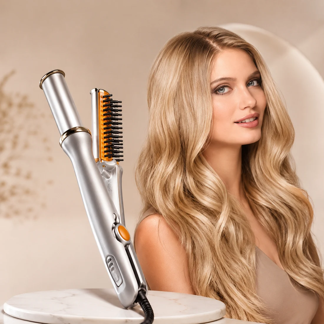 Hair Style con modella dai capelli mossi